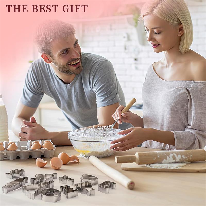 12PCS Stainless Steel Cookie Cutters Biscuit Mold for Valentines Day Wedding Party