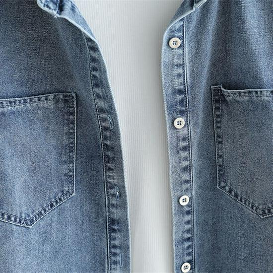 Damen 2025 Retro Denimhemd: Vielseitig, Schlankmachend, Langärmlig, Perfekt zum Layern im Frühling und Herbst.