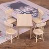 1Set 1/12 Dollhouse Miniature Dining Table Chair Doll House Wooden Furniture Toy