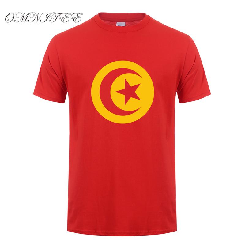 Omnitee New Fashion Tunisia Flag T Shirts Unisex Summer Style Short Sleeve Cotton Oneck Fashion Tunisian Tshirts Tops Oz011
