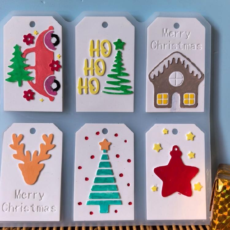 Christmas Resin Molds DIY Bookmarks Resin Molds Silicone Pendant Charm Mold Jewelry Casting Mold for Holiday Decors
