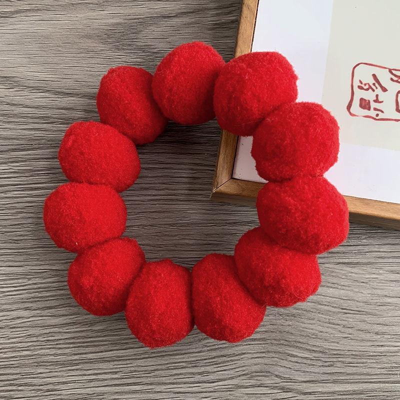 Christmas Cute Dog Cat Plush Ball Necklace Soft Elasticity Collar Pet Neck Accessories Pompom Ball Necklace Gift for Puppy Kitty