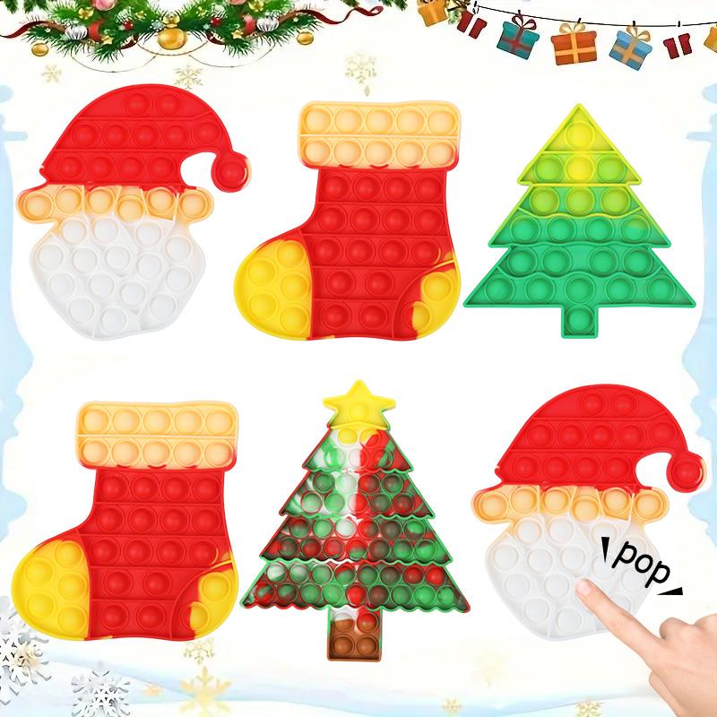 Weihnachtsmann Weihnachtsbaum Pop Fidget Spielzeug Kinder Neujahrsparty Geschenk Gastgeschenke Weihnachtsdekoration Blase Sensorisches Stressabbau Spielzeug
