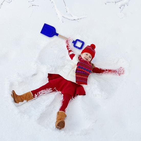 Kids Winter Outdoor Snow Shovel Toy with Long Handle Colored Beach Sand Shovel Parent-child Interactive Digging Tool DIY Snow Castle Building
