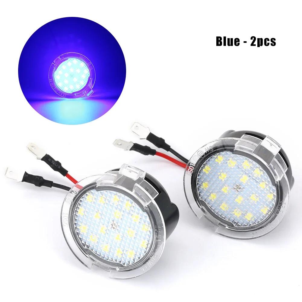 2Pcs Car Led Under Side Rearview Mirror Puddle Light for Ford F-150 Edge Mondeo MK5 Fusion Explorer Flex Taurus Mustang Light