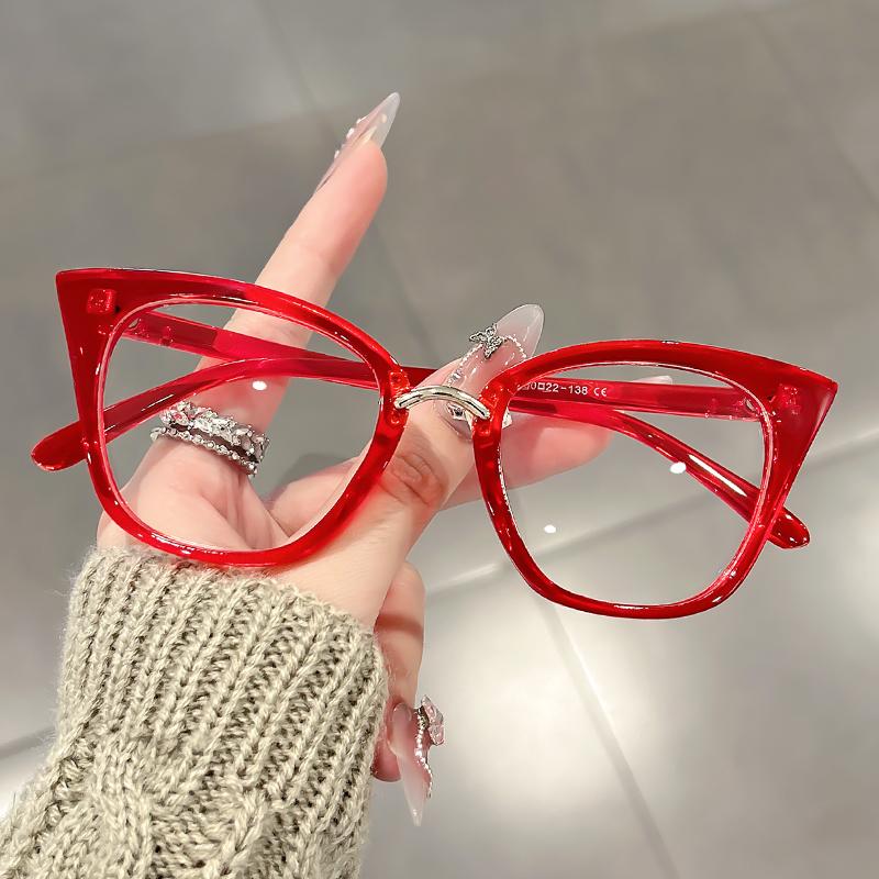 Ultra-light and Fashionable Large-framed Cat-eye Anti-blue Light Glasses Are Simple and Versatile Sunglasses for Shooting