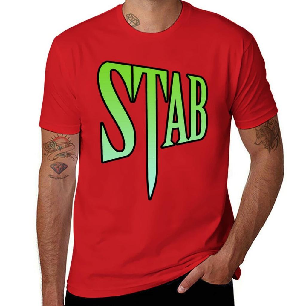 Stab T-Shirt Blacks Summer Tops Hippie Clothes Tops Big and Tall T Shirts for Men