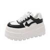 Fashion 8CM Women Platform Sneakers Leather Shoes New Autumn Chunky Vulcanized Skateboard Shoes Women Breathable Comfort Sneakers