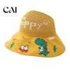 Foldable Quick Dry Hat Mesh Sun Hats for Kids, UV Protection Fishing with Cartoon Dinosaur Prints, Wide Breathable Infant Cap Brim Bucket Hat,