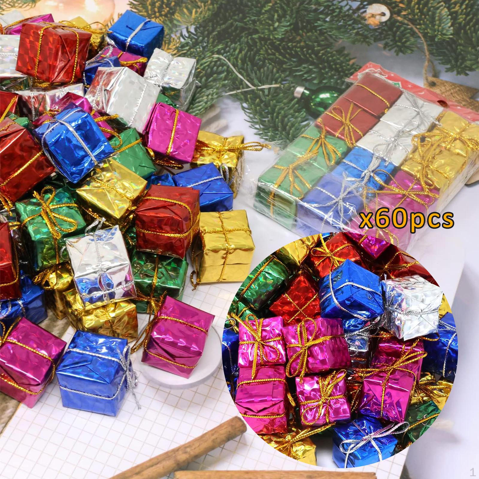 

60 штук Подарочная коробка Рождественские подвесные украшения Шармы Подвески 4cm