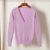 New Top with Long-sleeved Knitted Sweater Cardigan Sweater Women's Clothing Short Thin Coat