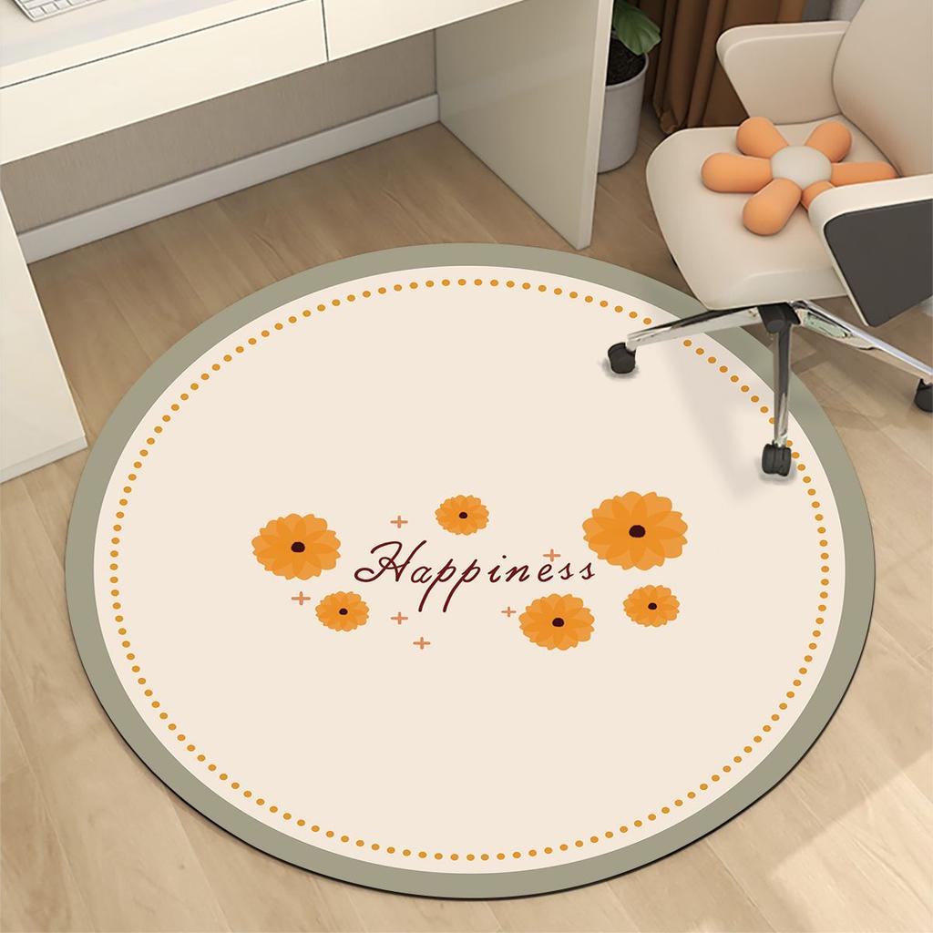 Circular Anti Slip Floor Mat Computer Chair Absorbent Floor Mat Swivel Chair Protective Mat Study and Home Chair Quick Drying Mat
