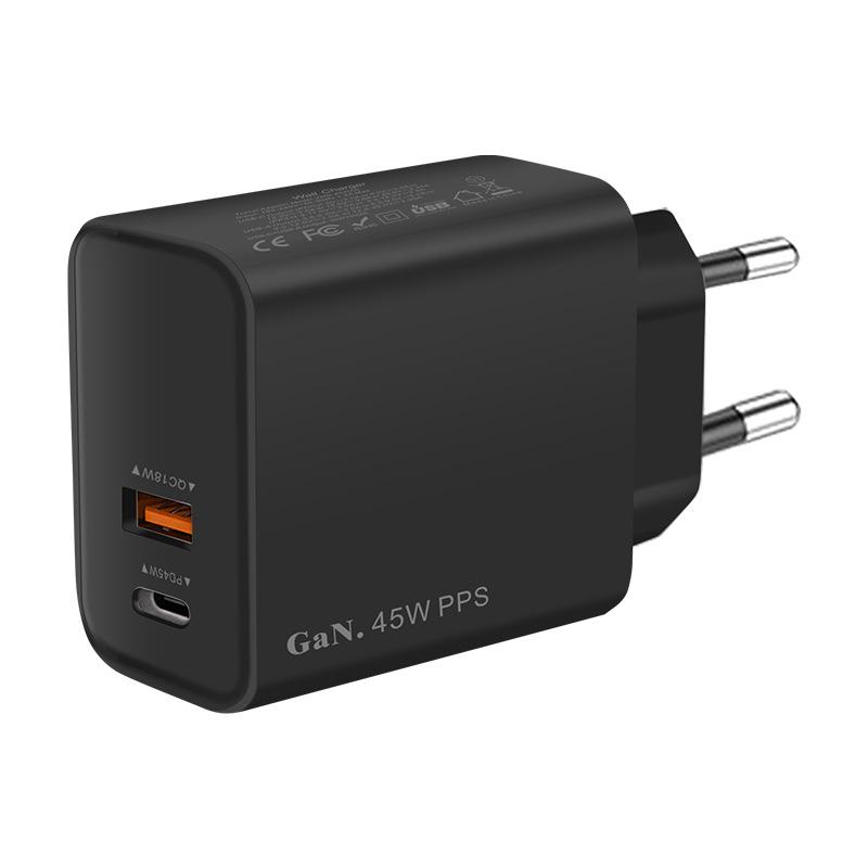 GaN European Standard 45w Charger Is Suitable for Samsung S22s21s20note10 Apple 16 Charger AC Charging Head