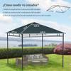 Gazebo Replacement Roof, 300 x 300 cm, 8 Drainage Holes, Grey