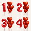 32 Inch Red Aluminum Foil Digital Balloon Set 18 Inch Love Balloon Valentine's Day/Birthday/Anniversary Party