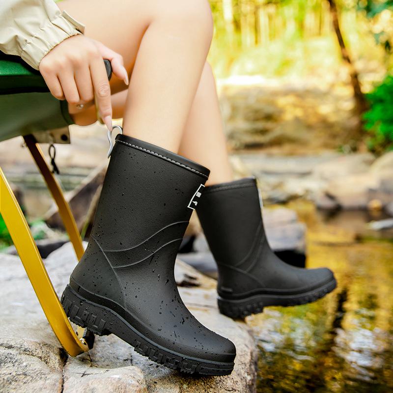 Женские теплые средне- и высоководонепроницаемые резиновые ботинки 41 — фото 5