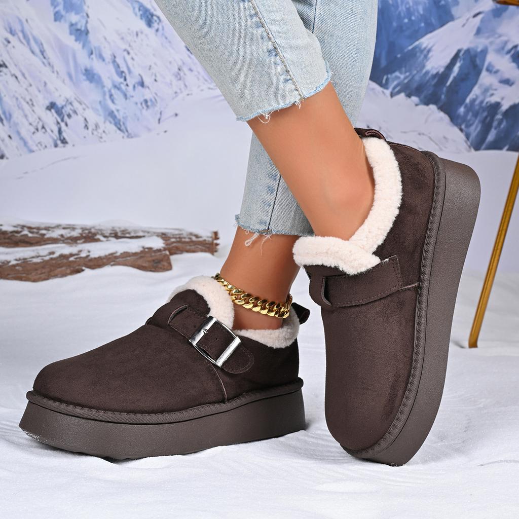 Women Ankle Boots Plush Warm Fashionable Boots Outdoor Comfortable Shoes for Women Winter Thickened Fluff Snow Boots Ladies