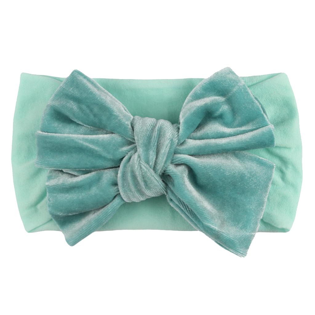 Kids Newborn Girls Baby Solid Velvet Headband Hair Band Bow Accessories Headwear