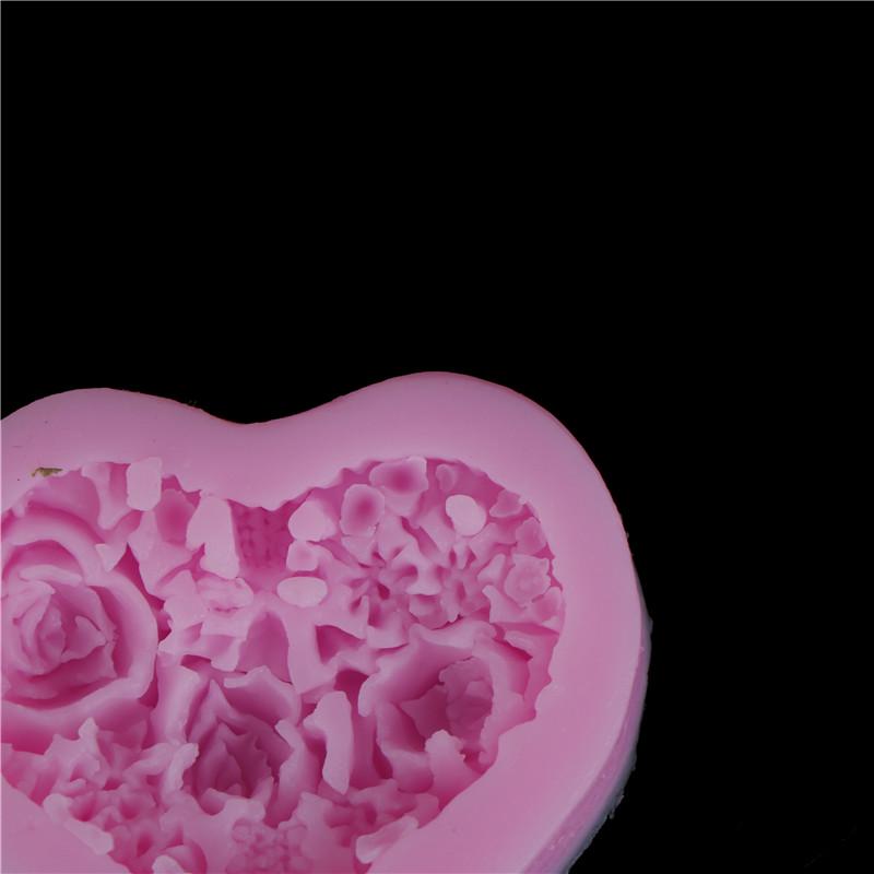 3D Heart Flowers Silicone Mold Fondant Mold Cake Chocolate Decorating Tools WRDE 3D Heart Flowers Silicone Mold Fondant Mold Cake Chocolate Decorating Tools WRDE