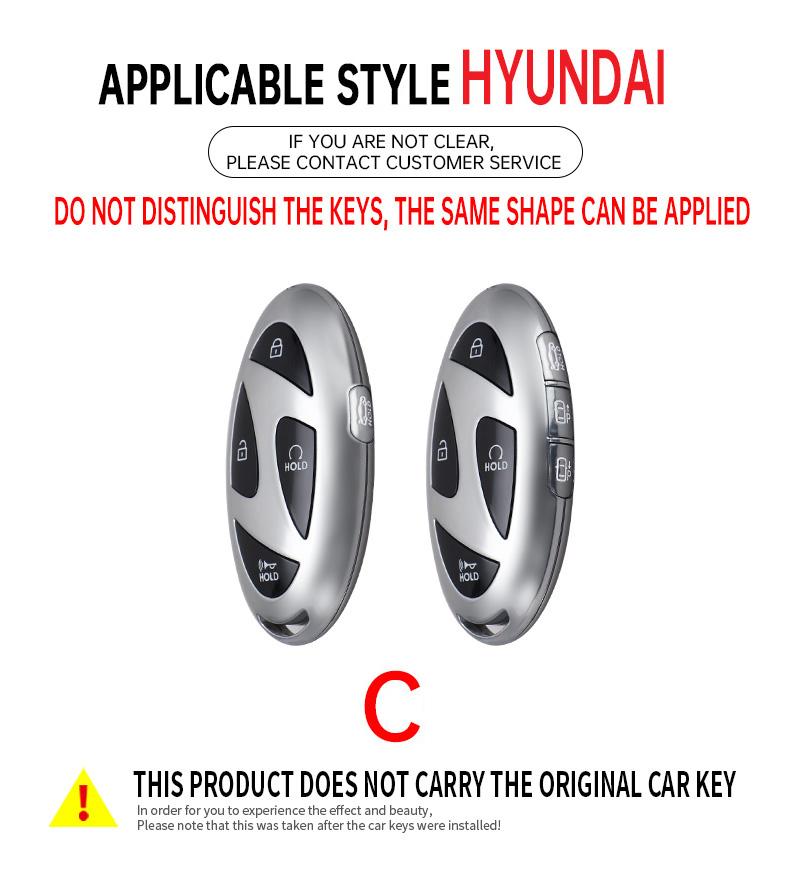 5 7 Buttons Carbon Fiber Texured Car Key Case Cover For Hyundai Kona Ev Grandeur GN7 IONIQ 6 2025 2025 Remote Key Protect Shell