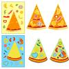 6 Photos/pack of Pizza Face Change Stickers DIY Pizza Educational Parent-child Interactive Toys Decorative Suitcase Stickers