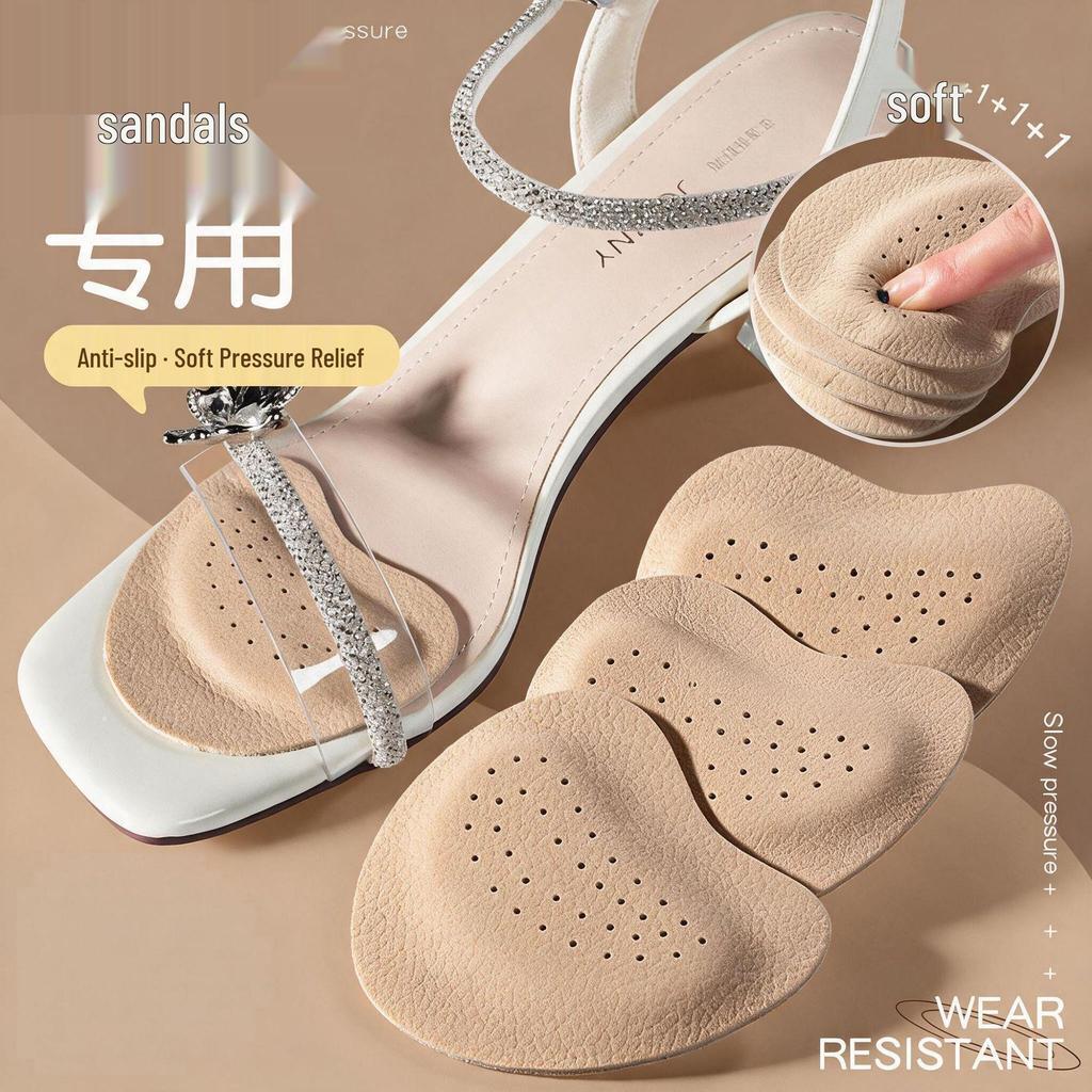 Anti-Slip Pigskin Forefoot Pads for Comfortable High Heels - Super Soft, Thin, and Self-Adhesive