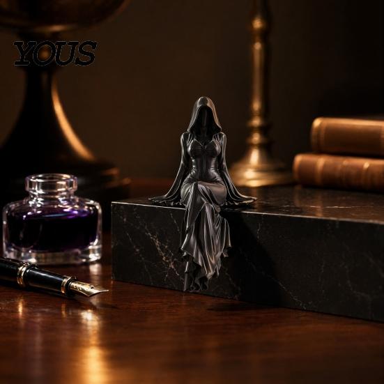 Decorazione Stanza Stile Vittoriano Statuetta Dea Mietitore Stampata 3D, Scultura Figura Incappucciata Eterea, Statua Dama Oscura Collezionabile Fantasy Gotico per