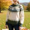 Ladies' Fashion Sweater, Round Neck,Loose Pullover Long-sleeved Knitted Sweater