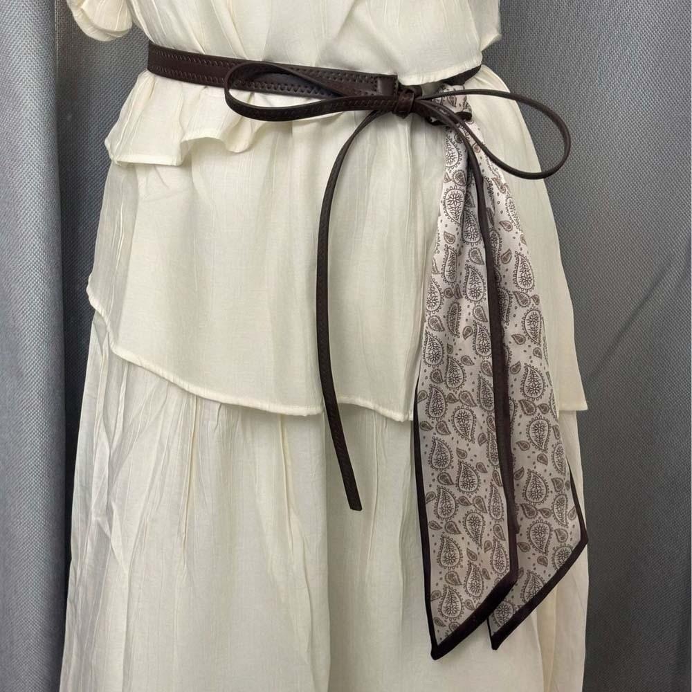 Bohemian Style Retro Jacquard Waistband Ethnic Style Silk Tie Design Belt Cashew Printed Belt Gift