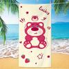 Cute Strawberry Bear Beach Towel Microfiber Printed Children'S Trumpet Cartoon Bear Beach Towel