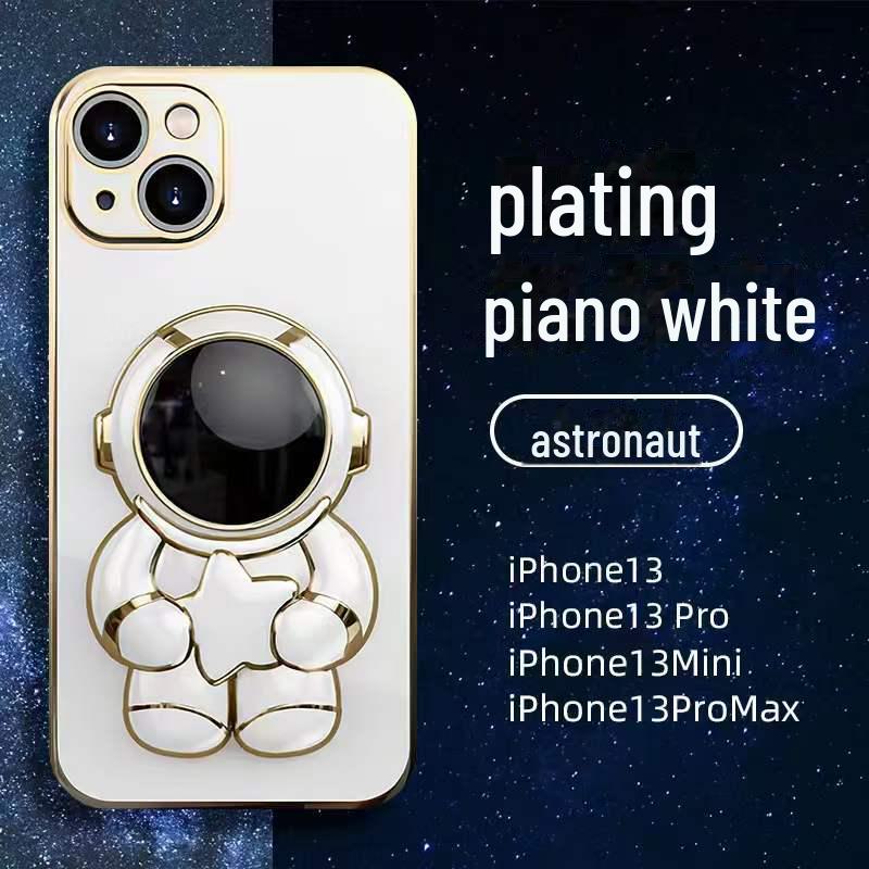 Elektroplaterowane etui astronauty ze stojakiem na iPhone 13 Pro Max/12/XS/8P