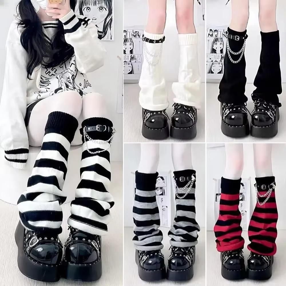 Striped Knit Leg Warmers Slouchy Knit Leg Warmers Socks Fashion Slouchy Leg Covers For Women