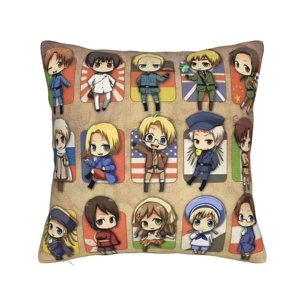 Hetalia Axis Powers Anime Pillow Covers Merch Printed Cushion Cover Decorations  Pillow Case Cover Home Multiple Sizes
