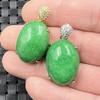 Emerald Green Jade & Diamond Oval Pendant Necklace (Unisex)
