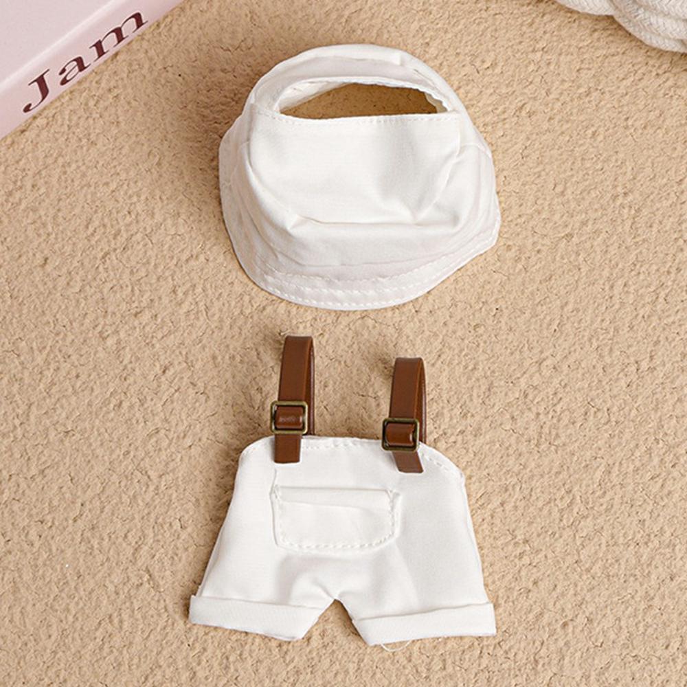 Doll Clothes Set with Fisherman Hat/Overalls Figure Outfit for 17cm 1st 2nd 3rd Dolls (No Doll)