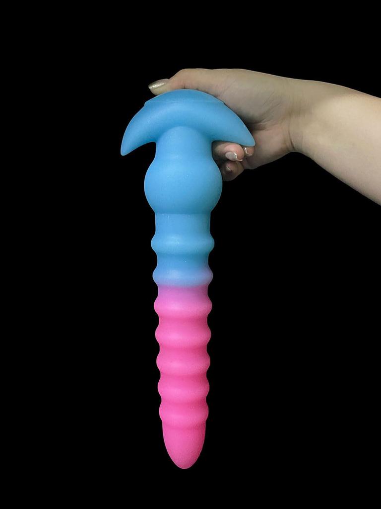 Luminous Silicone Spiral Anal Plug - Super Long Outdoor Wear Expander Dildo SM Toy