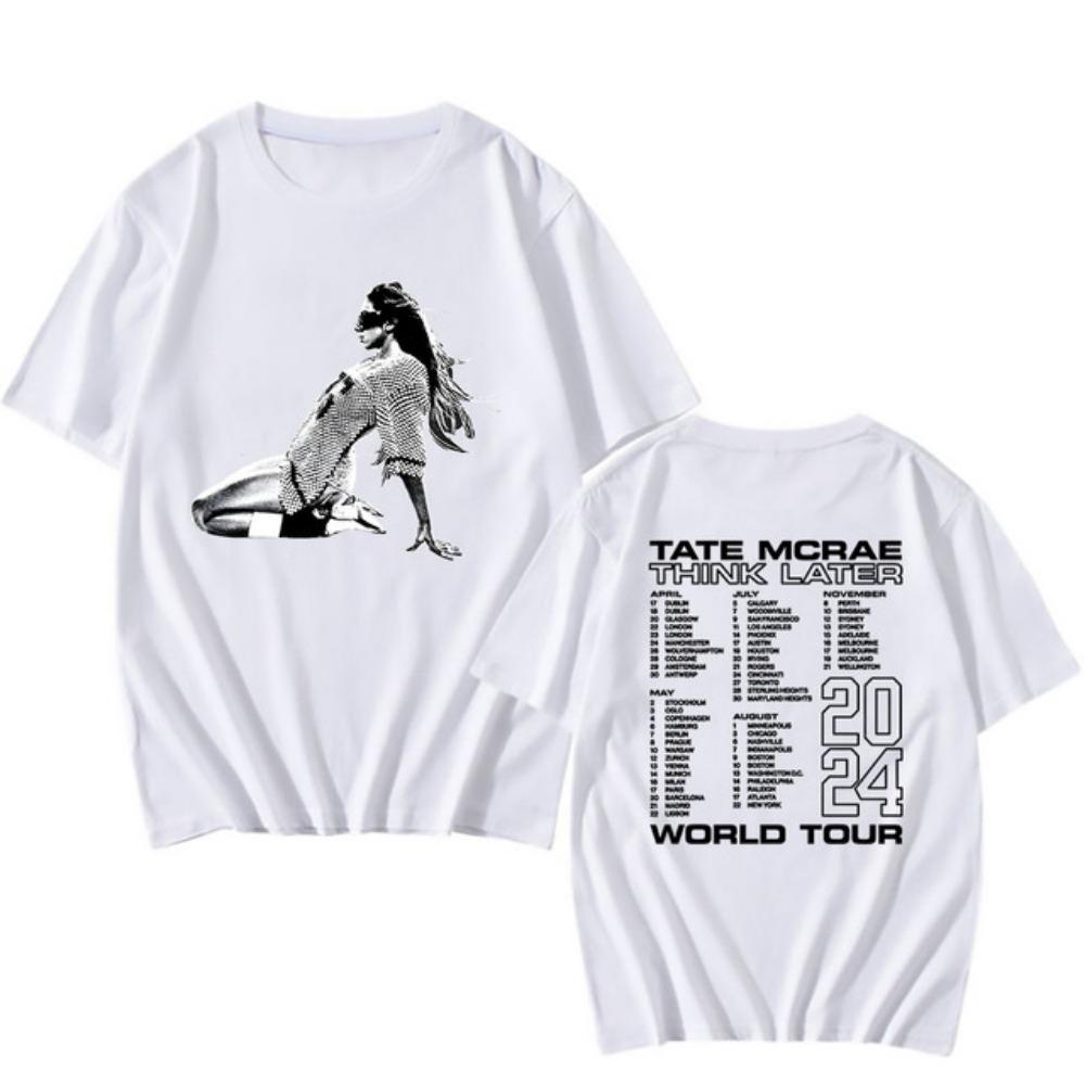 Printed T-shirt Harajuku Streetwear World Tour 2024 Summer Short Sleeved Cotton T-shirt Suitable for Both Men and Women
