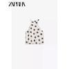 Zaprha 2025 New Arrival Western Style Youthful-Looking Loose Polka Dot Hanging Collar Temperament Leisure Short Top for Women 1608052