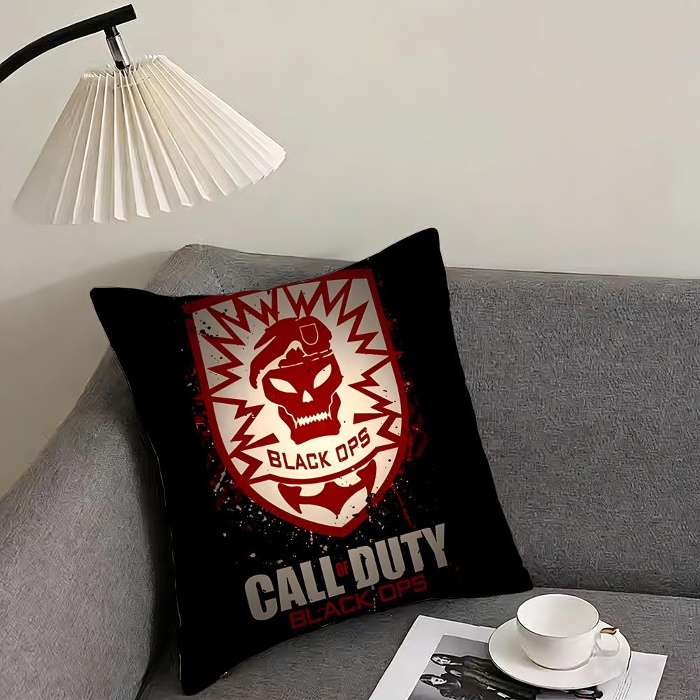 Game C-Call of D-Duty Black Ops Cushion Cover Reversible Plush Pillow Cover – For car, sofa, bedroom, perfect as a gift.