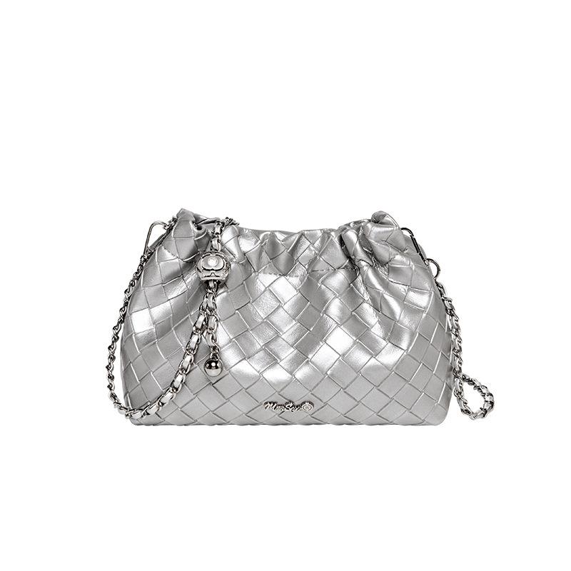 Mrs. Qiao Bag 2025 Cloud Bag Autumn Winter Chain Bag Women's Crossbody Small Bag Woven Genuine Leather Women's Bag