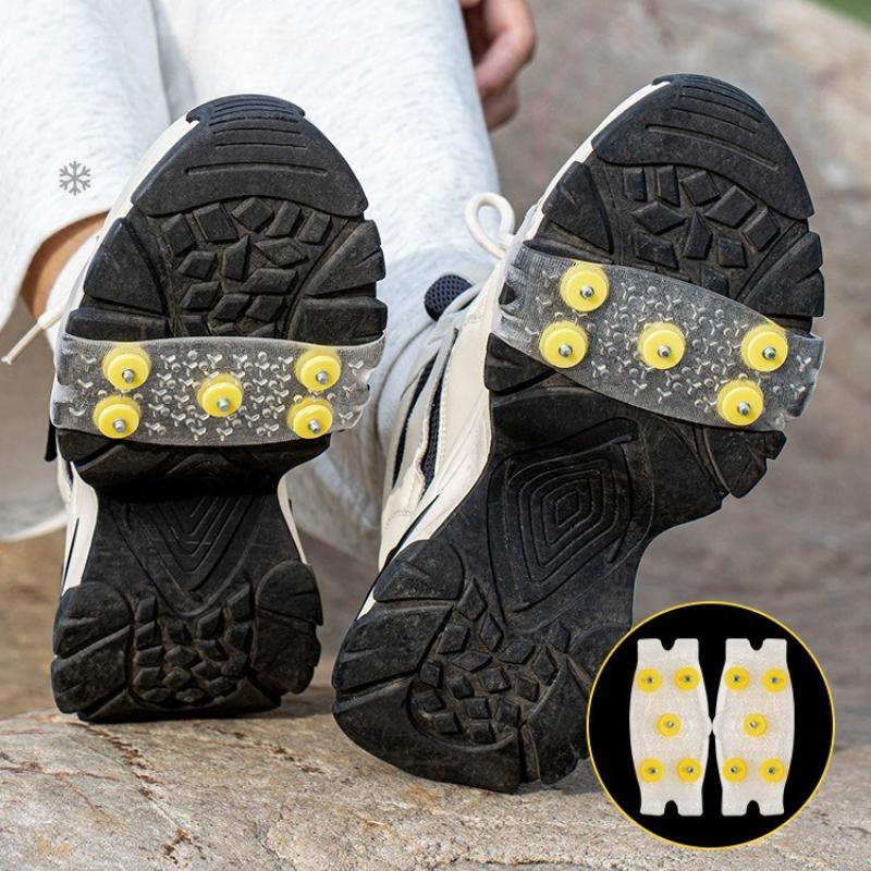 5-tooth Transparent Outdoor Anti-slip Shoe Cover with Invisible Traction Cleats, Ice Grips for Hiking, Trail Running, and Fall Prevention