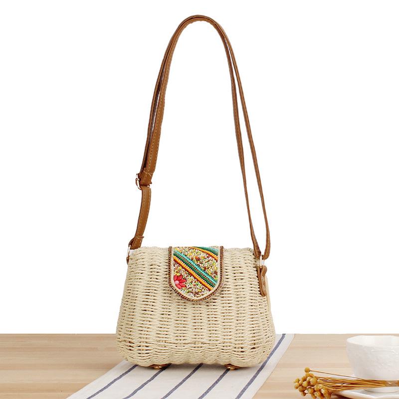 

Бестселлер Красочная сумка из бумажной веревки, Модная сумка кроссбоди с минималистичным дизайном - Роскошная плетеная текстура для повседневных и дорожных вещей бежевый