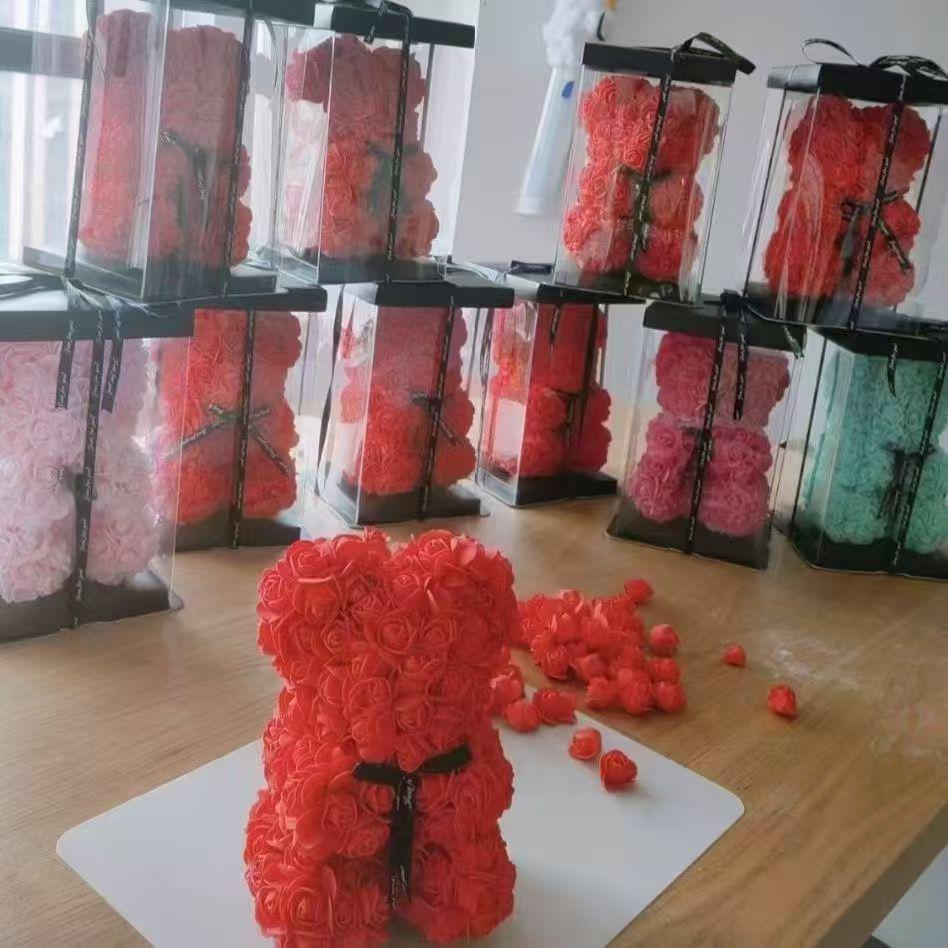 Handmade Everlasting Rose Bear DIY Kit for Valentine's & Qixi Festival