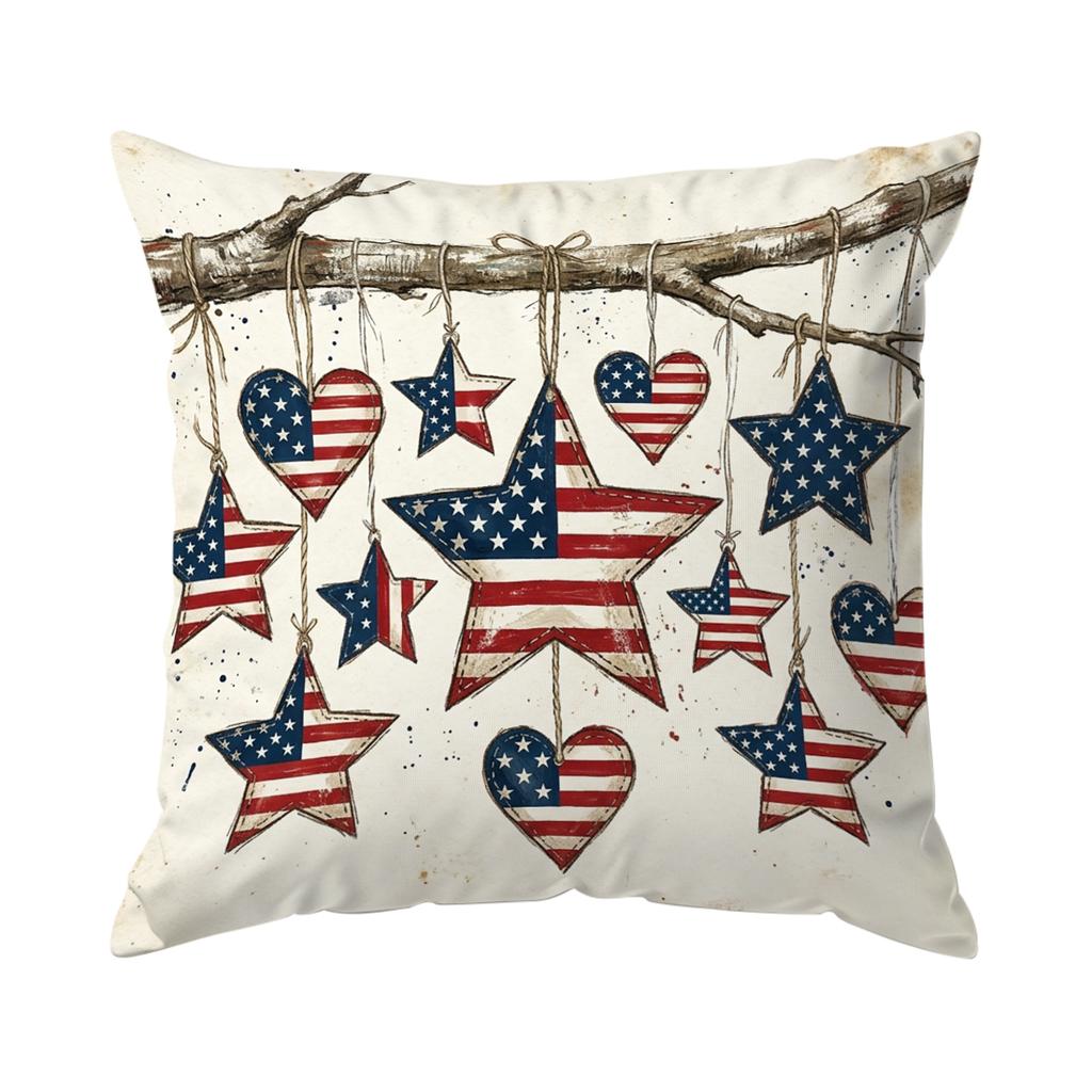 Independence Day Flag Pillowcase Printed Polyester 40/45/50cm Throw Pillowcover Decorative Sofa Cushion Pillowslip Home Decor