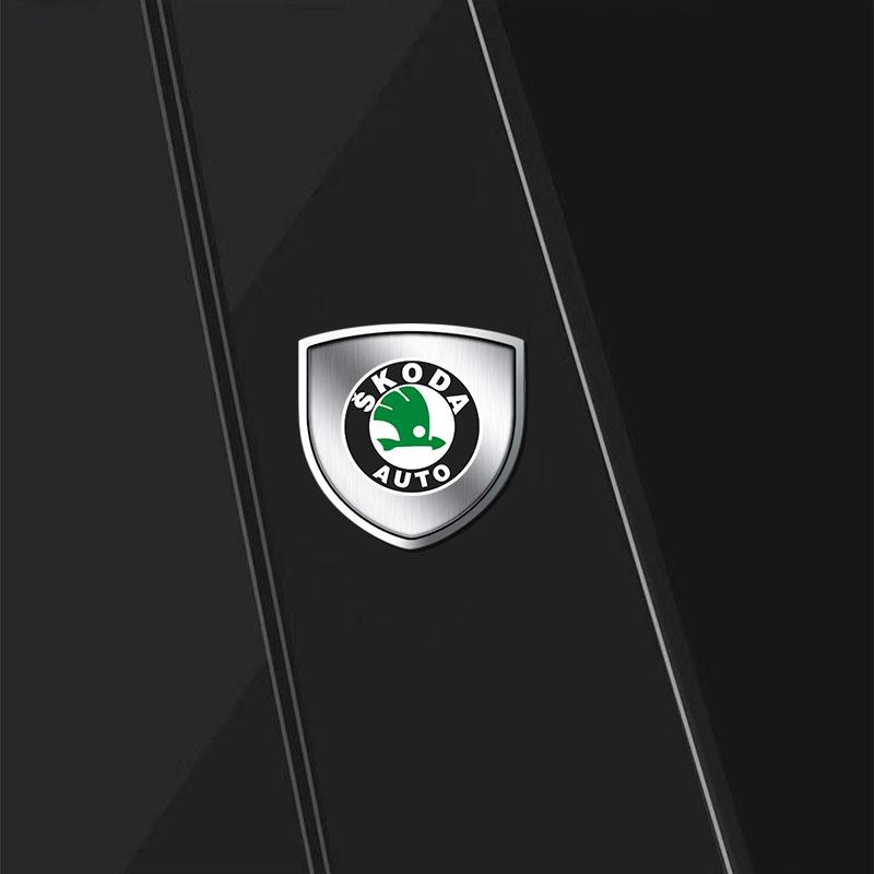 1Pcs 3D Metal Auto Door Shield Emblem Car Body Badge Sticker Styling For Skoda Octavia Fabia A7 Kamiq Kapoq Kodiaq Rapid SCALA Superb Yeti Derivati