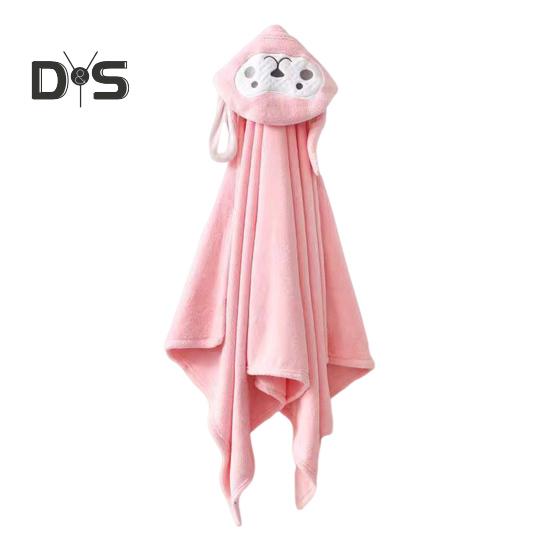 

Детское полотенце с капюшоном, застегивающееся на пуговицы, впитывающий банный халат с изображением животных из мультфильмов, коралловый бархатный плащ, полотенце для девочек, мальчиков, малышей, для домашнего использования в бассейне 1pc розовый
