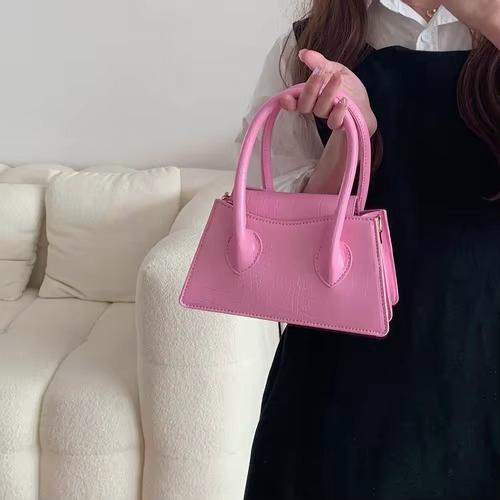

Fashion Pink Small Square Women Clutch Purse Handbags Simple Ladies Messenger Bag Solid Color Female Shoulder Crossbody Bags