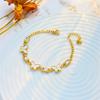 Gold Butterfly Shell Crystal Bracelet – Delicate Romantic Jewelry, Graceful Transformation Gift for Women