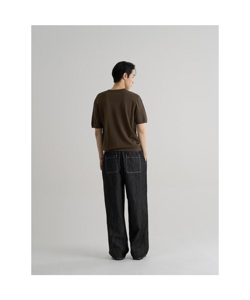 8seconds Formal Round Neck Short Sleeve Knit Khaki