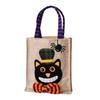 Kindergarten Activity Bags Halloween Candy with Handles, Non Woven Trick or Treat Totes Reusable Linen Sacks for Kids, Black Cat Pumpkin Ghost Goodie